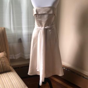 WHBM satin strapless dress